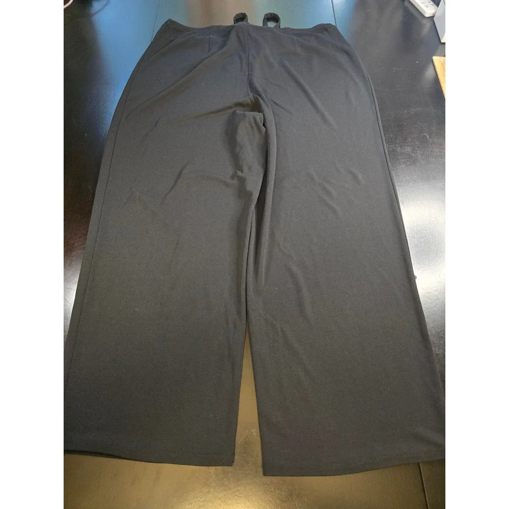 J. Jill Petite‎ Lg Pt Black Wide Leg Lounge Pants Rayon Blend Knit Elastic Waist